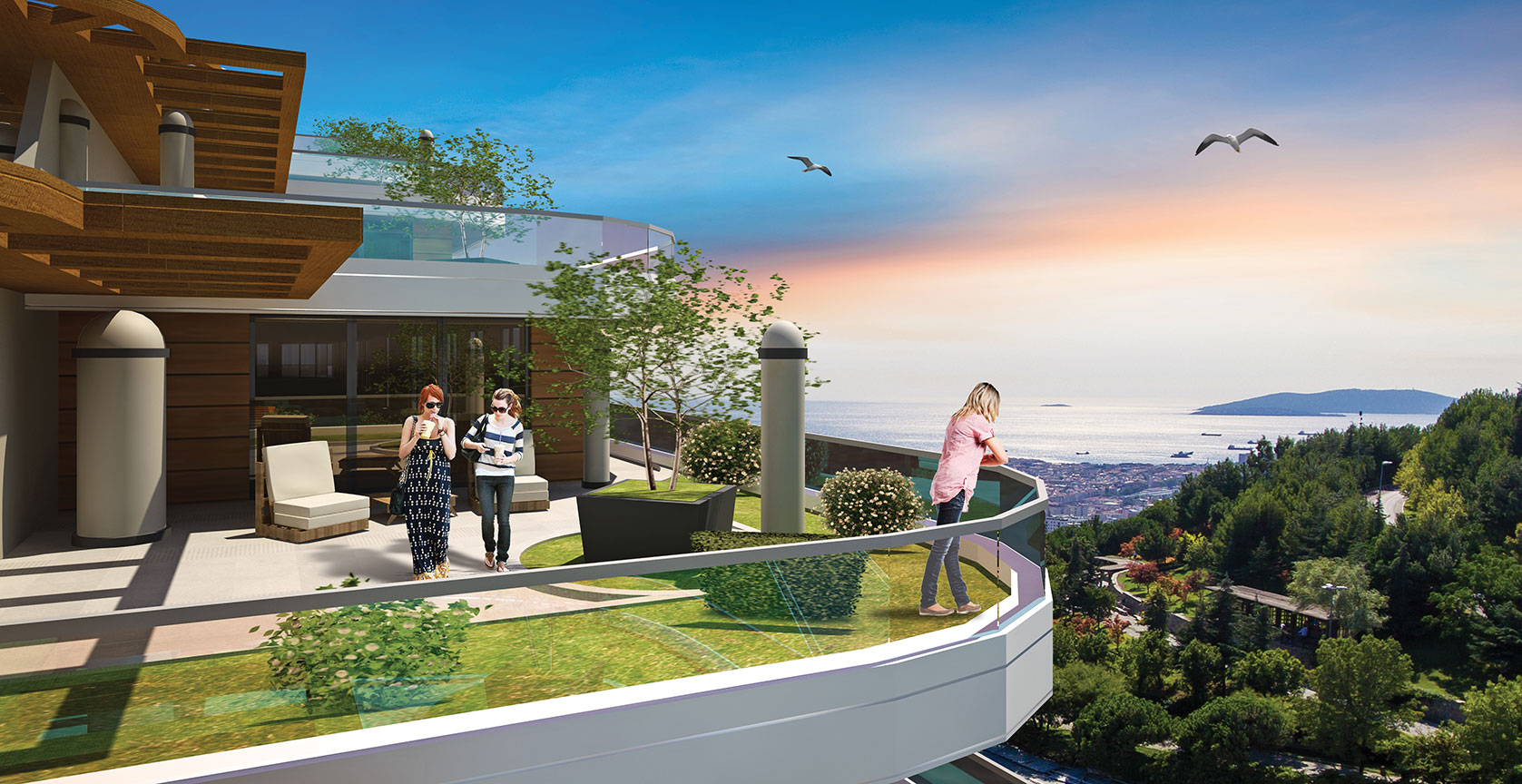 Sea View Asian Istanbul Apartments - Sea, island, city and forest views