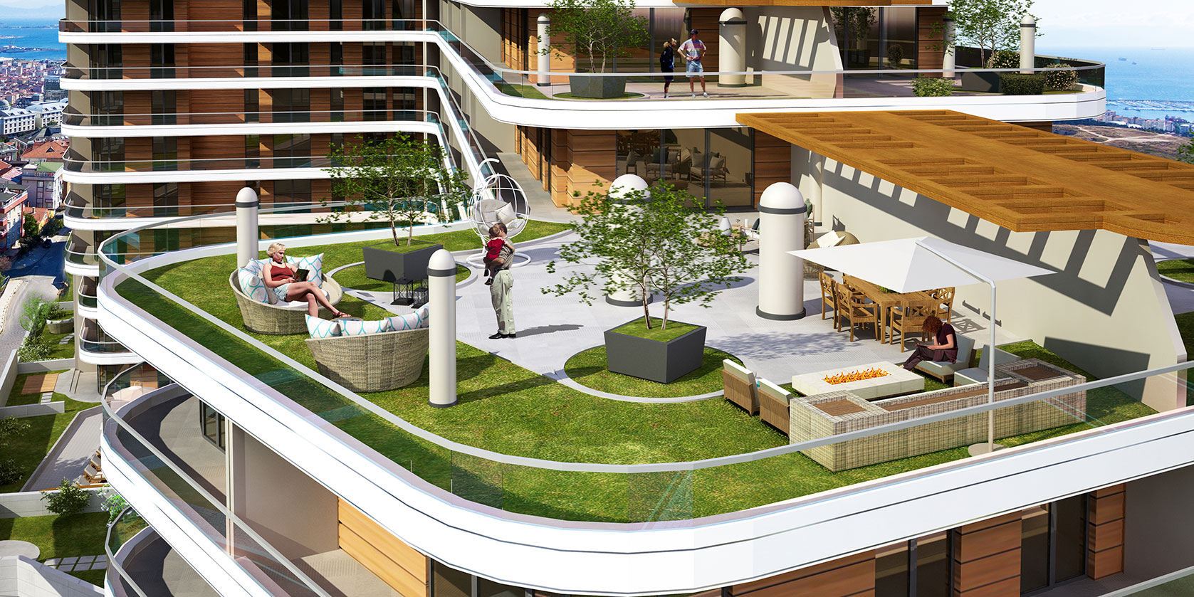 Sea View Istanbul Asia Apartments - Lots of outdoor living space