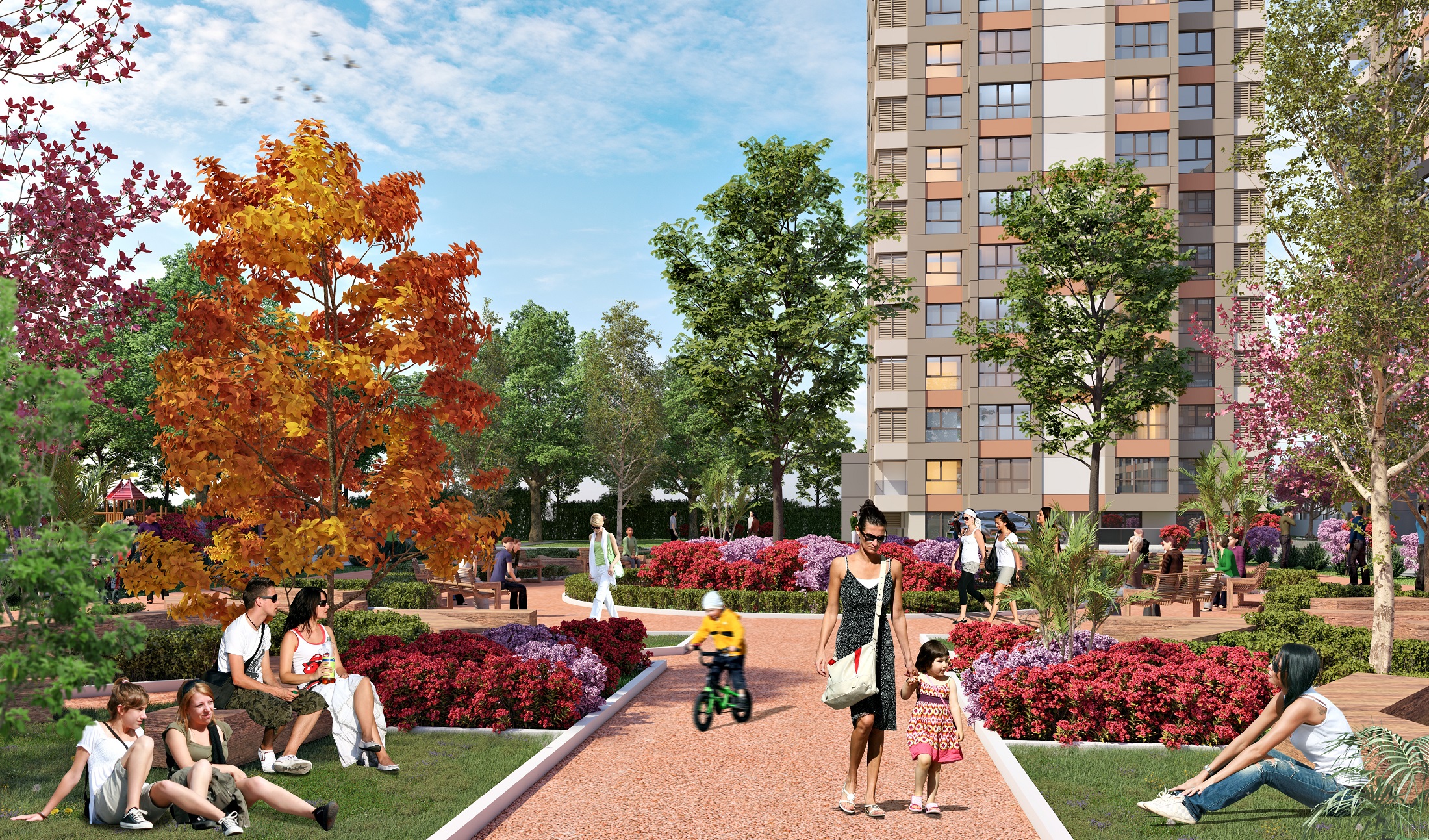 Istanbul Asia Luxury Apartments - Cekmekoy - Vast communal gardens