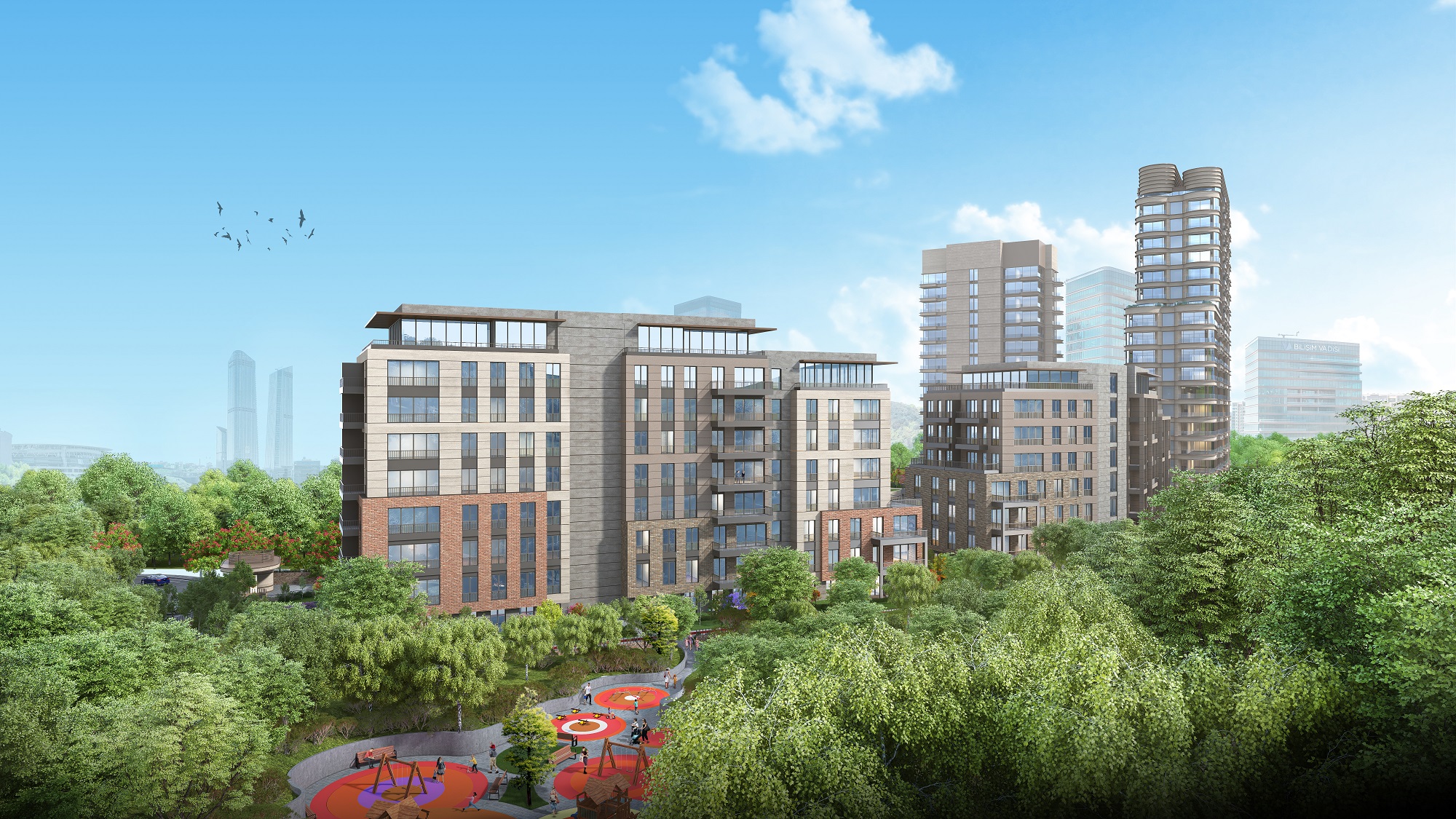 Forest View Istanbul Apartments - Sariyer - High and low-rise blocks