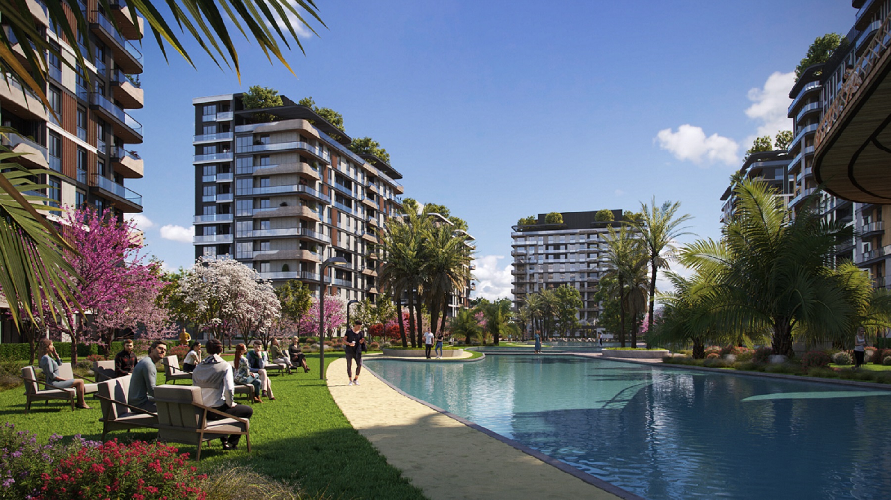 Luxury Istanbul Apartments - Bahcelievler - Central man made lake