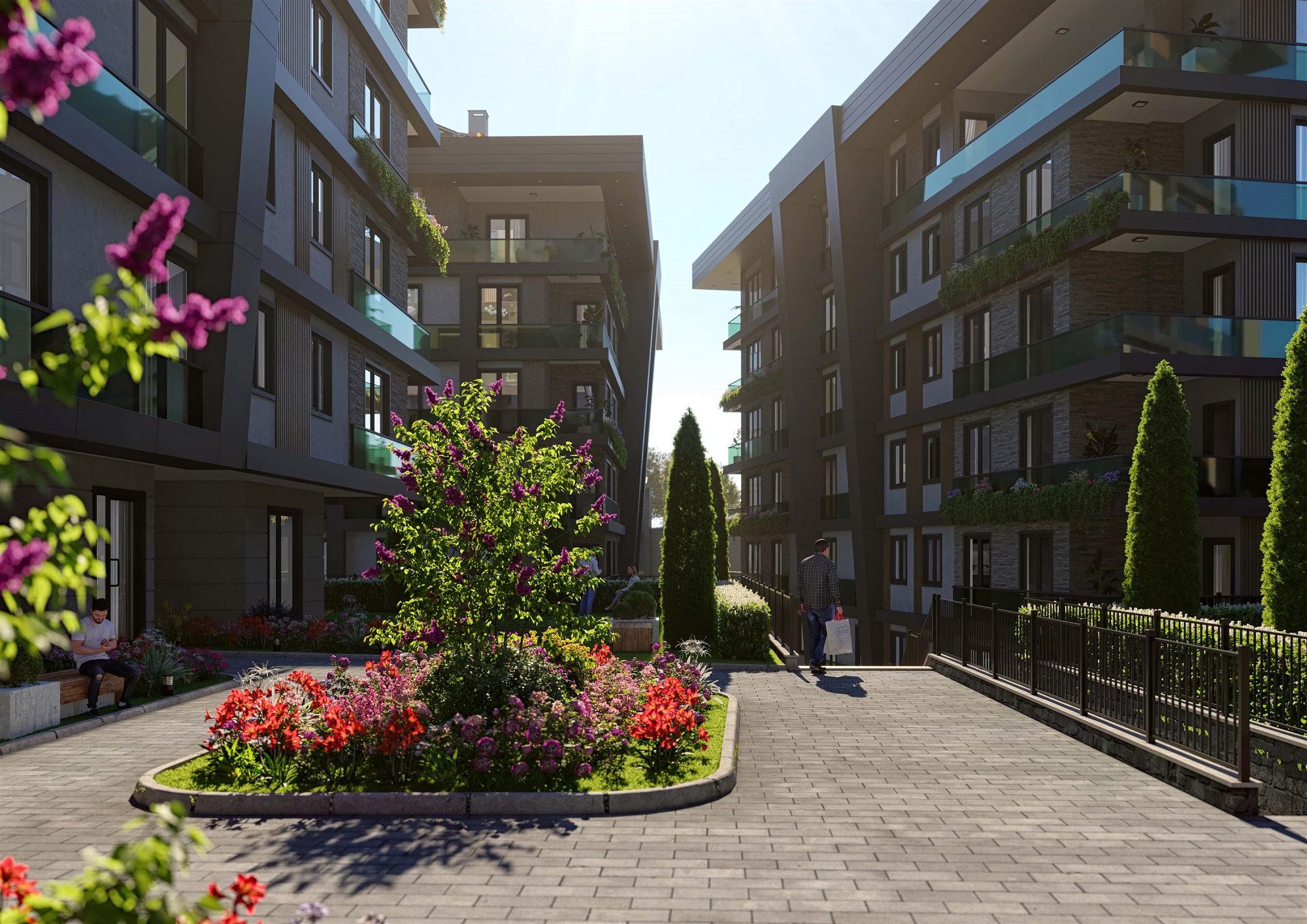 	 Boutique Luxury Apartments in Istanbul - Stunning Communal Landscape Areas