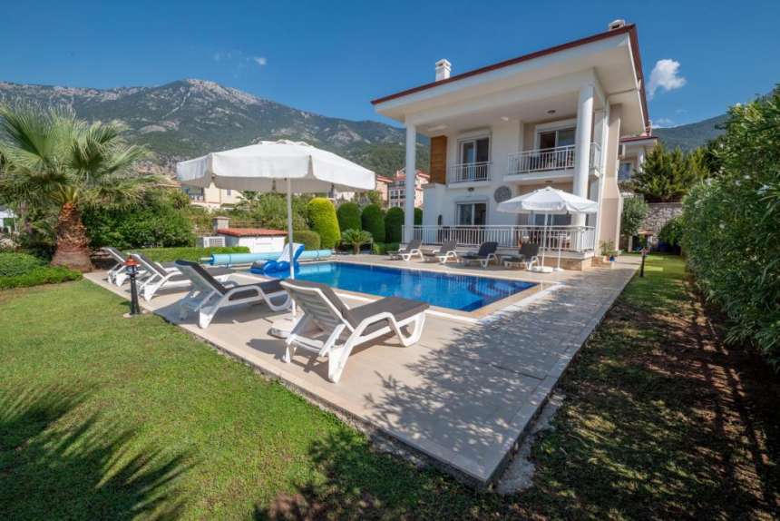 Fethiye-Ovacik-Villa-Mountain-View-Garden and Pool View