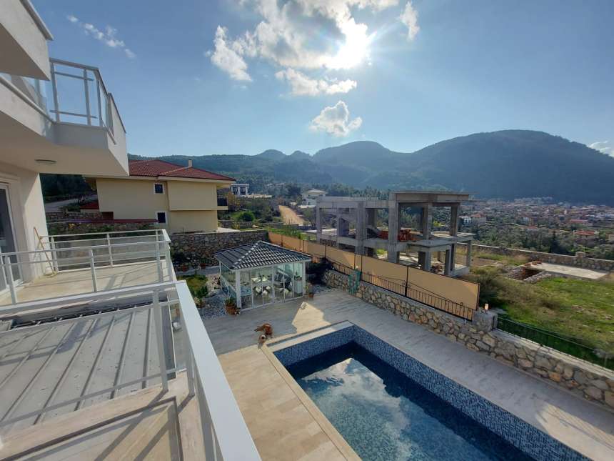 Modern 4-Bed Uzumlu Villa- Balcony View