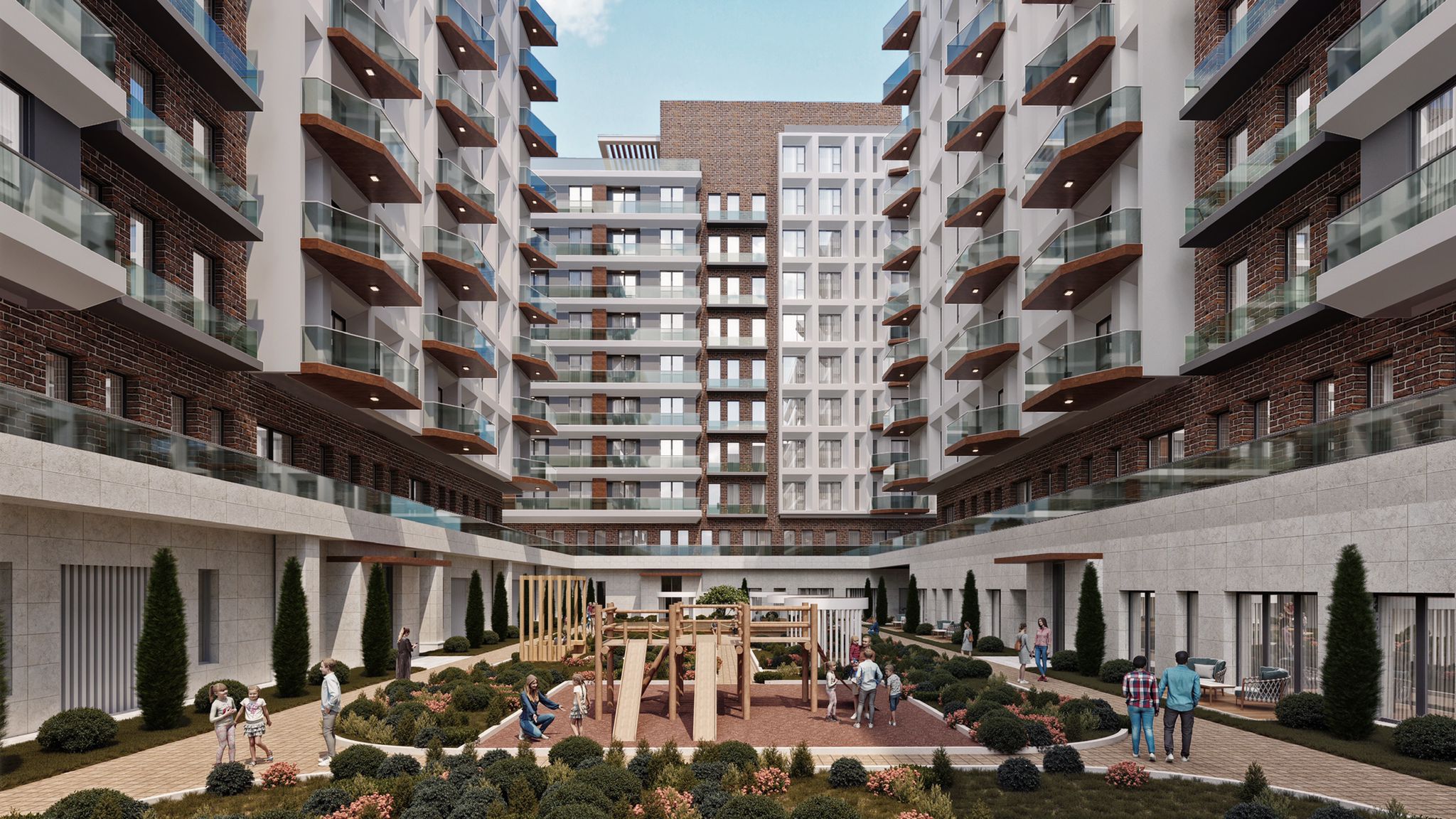 Off-Plan Beylikduzu Apartments- Communal Garden