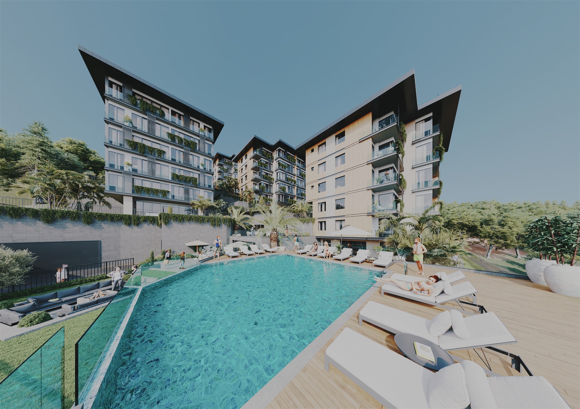 Off-Plan Uskudar Apartments- Swimming Pool