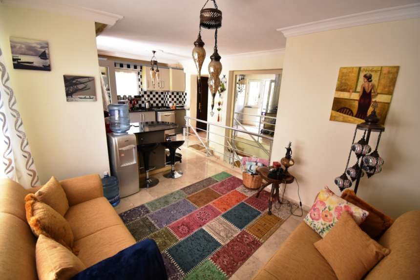 3-Bed Garden Duplex Fethiye Apartment-Open Plan Living Area
