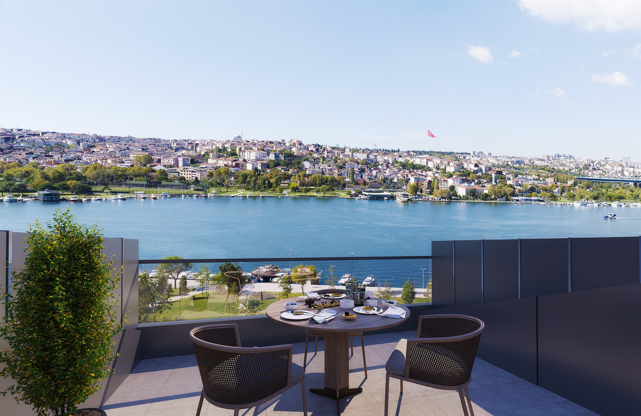 Exquisite Sea View Property In Istanbul For Sale - Seating with sea views