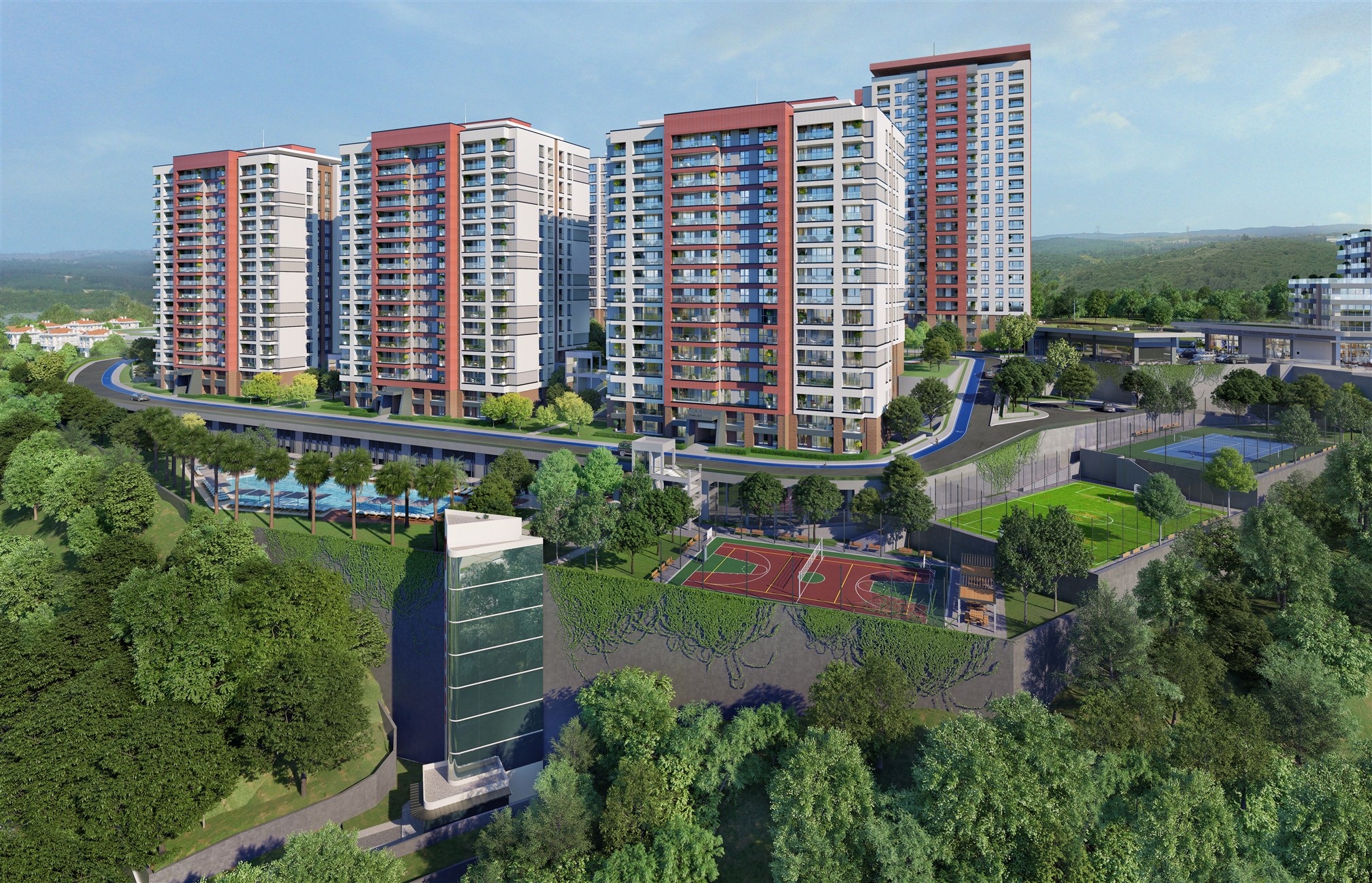 Off plan Modern Apartments For Sale In Eyup - Distant view of complex