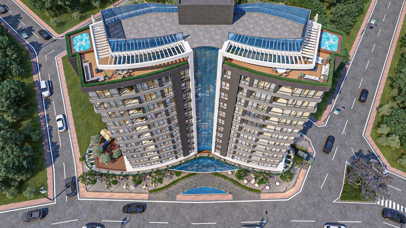 Prestigious Asian Istanbul Property For Sale – View from above of complex