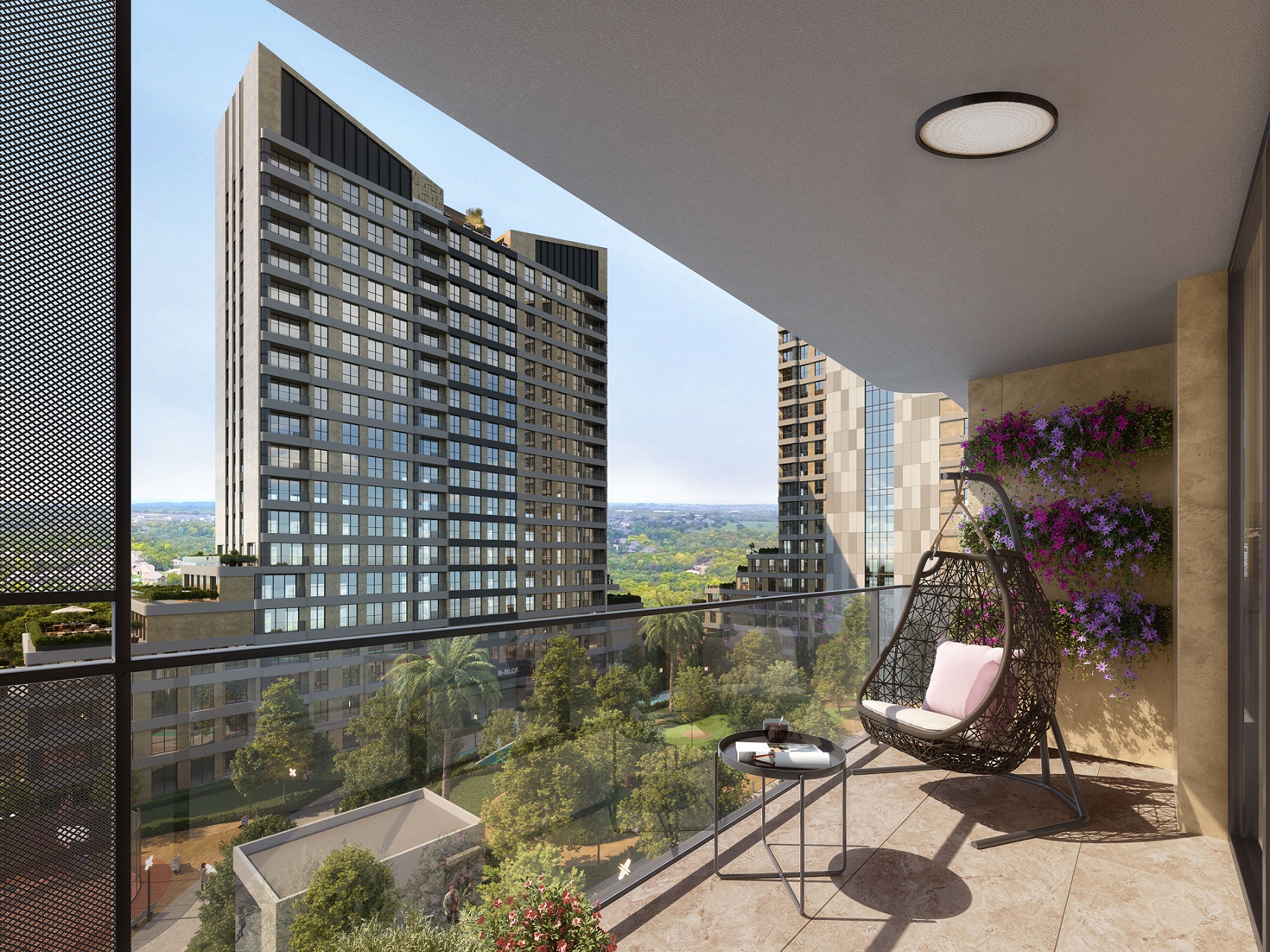 Luxury off plan Istanbul Property For Sale - Seating terrace with stunning views