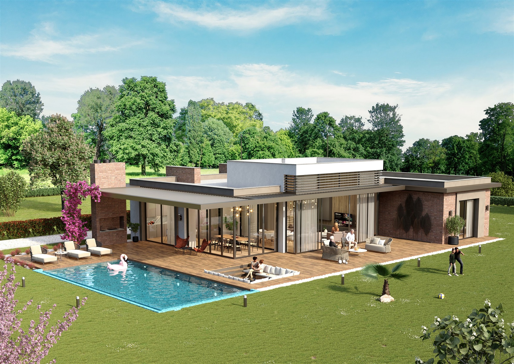 Istanbul Luxury Villas For Sale in Buyukcekmece - View to detached villa and gardens