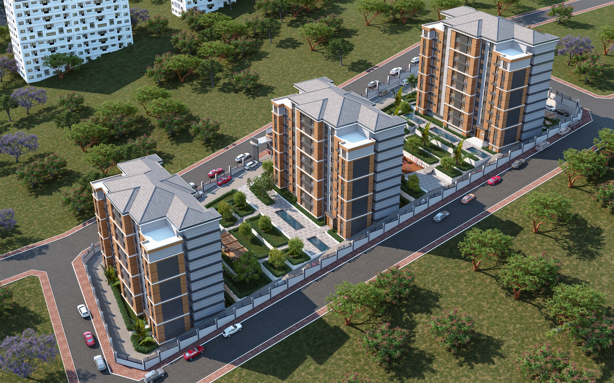 Modern off-plan Istanbul Apartments For Sale in Esenyurt - Arial view over entire complex