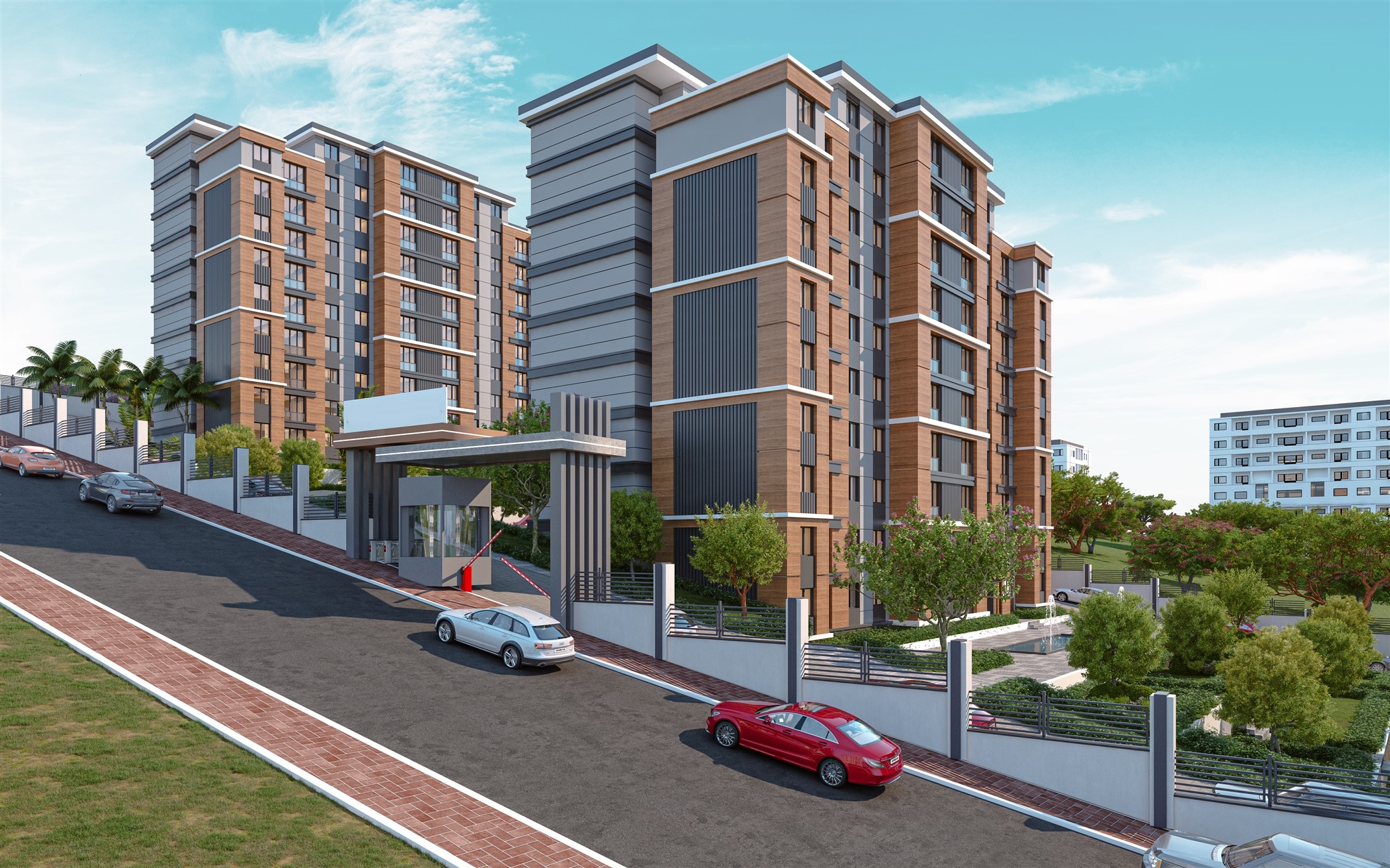 Modern off-plan Istanbul Apartments For Sale in Esenyurt - View to apartment complex from across the road