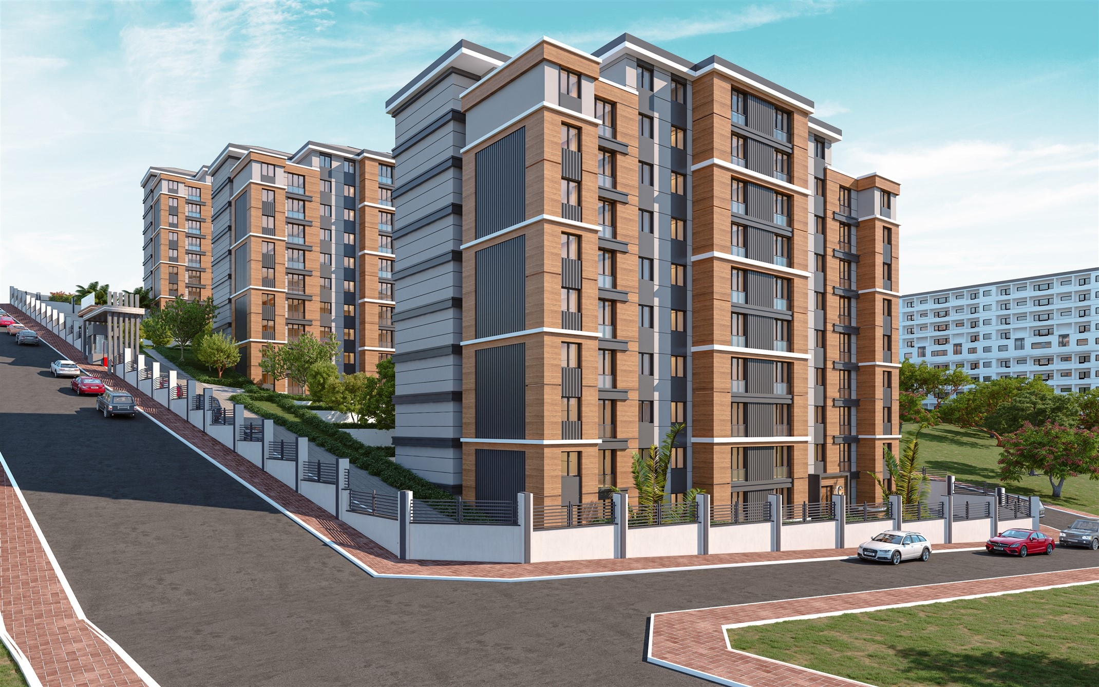 Modern off-plan Istanbul Apartments For Sale in Esenyurt - View to apartment complex from outside