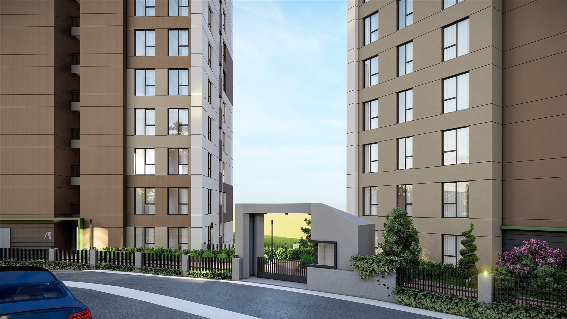 Off-Plan Stylish Istanbul Apartments For Sale In Eyup - Entrance from street view