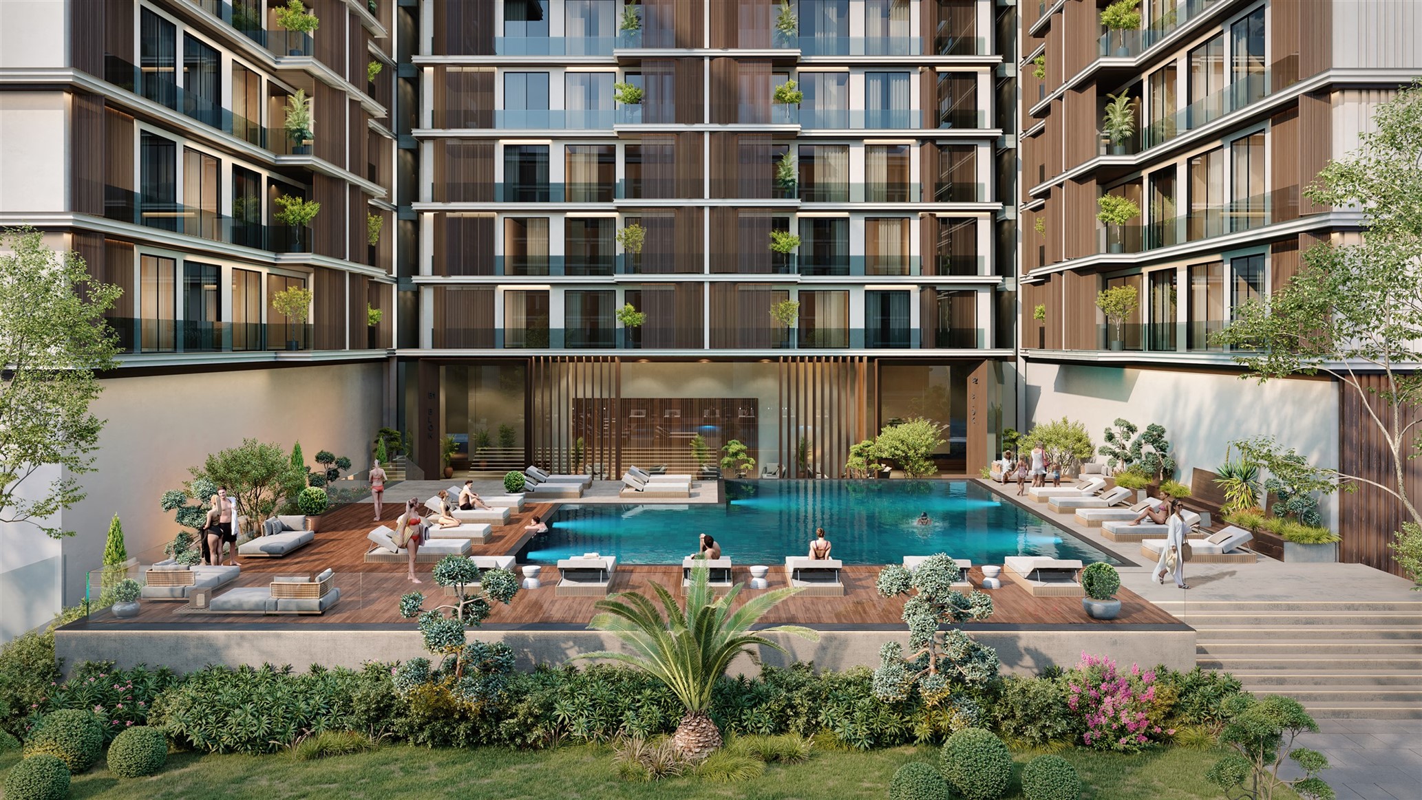 Stunning Off-Plan Istanbul Asian Properties For Sale - Large communal pool and sun terraces