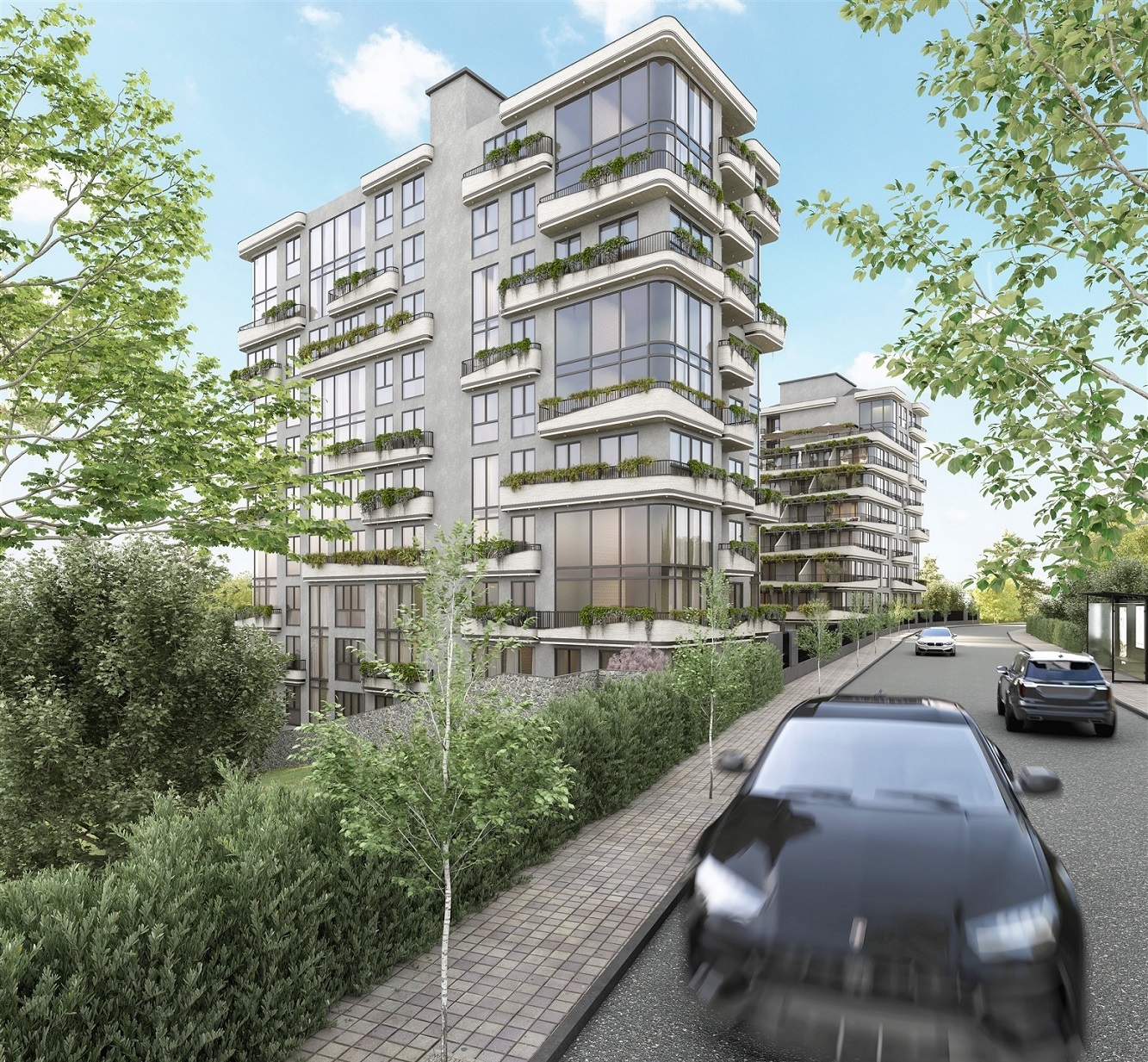 Off-Plan Asian Istanbul Luxury Apartments - View to complex from street view
