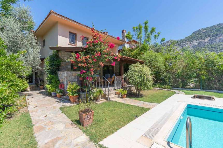 Stunning Gocek Villa For Sale - View of villa through gardens