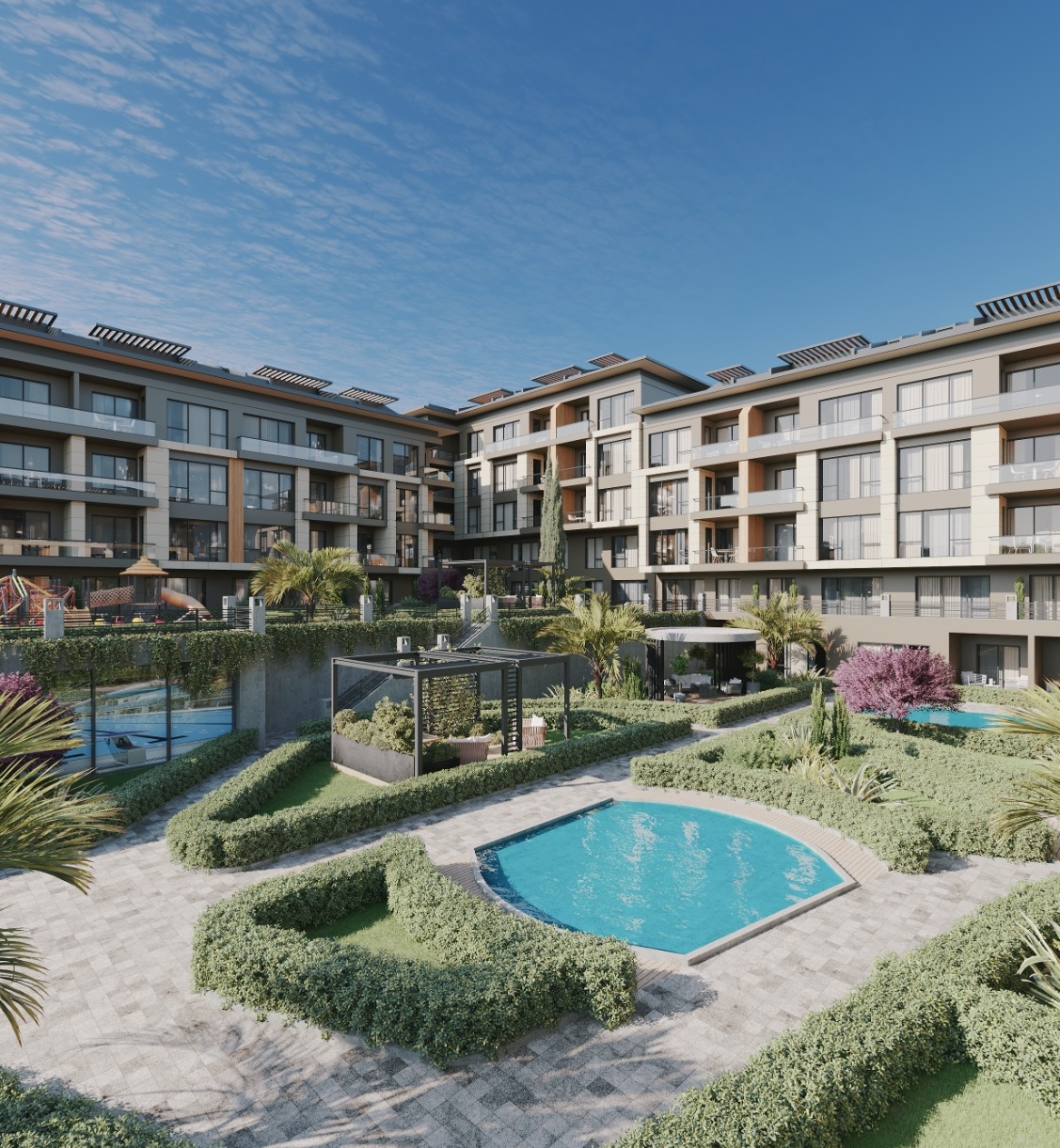 Residence-style Istanbul Apartments For Sale in Beylikduzu - Stunning exterior communal gardens
