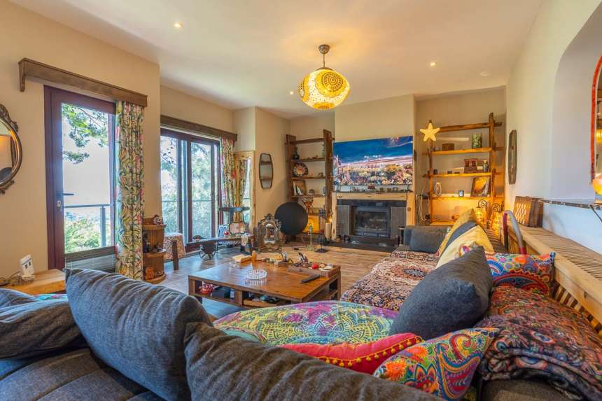 Semi-Detached Luxury villa in Fethiye For Sale - Stunning living room with a Bohemian feel
