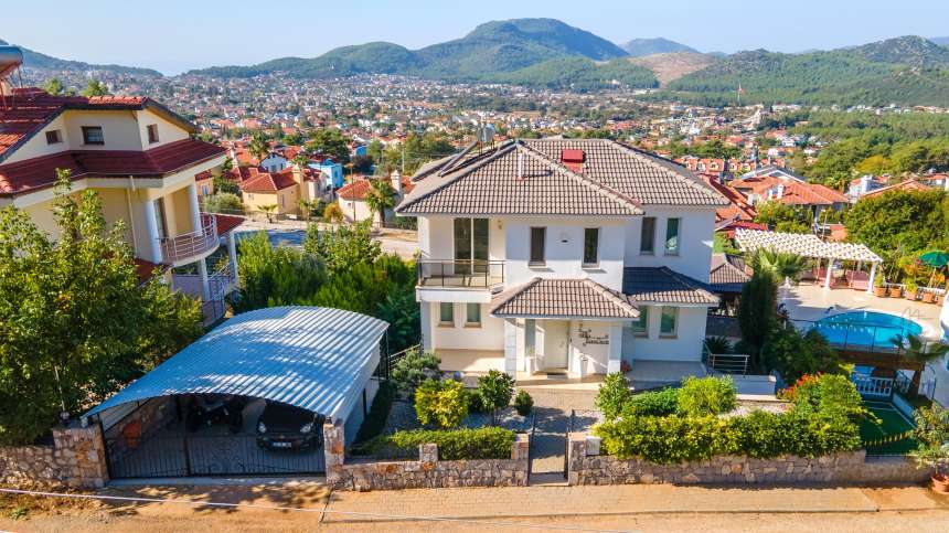 Exquisite Fethiye Detached Villa In Ovacik With A Private Pool For Sale - Rear view of villa