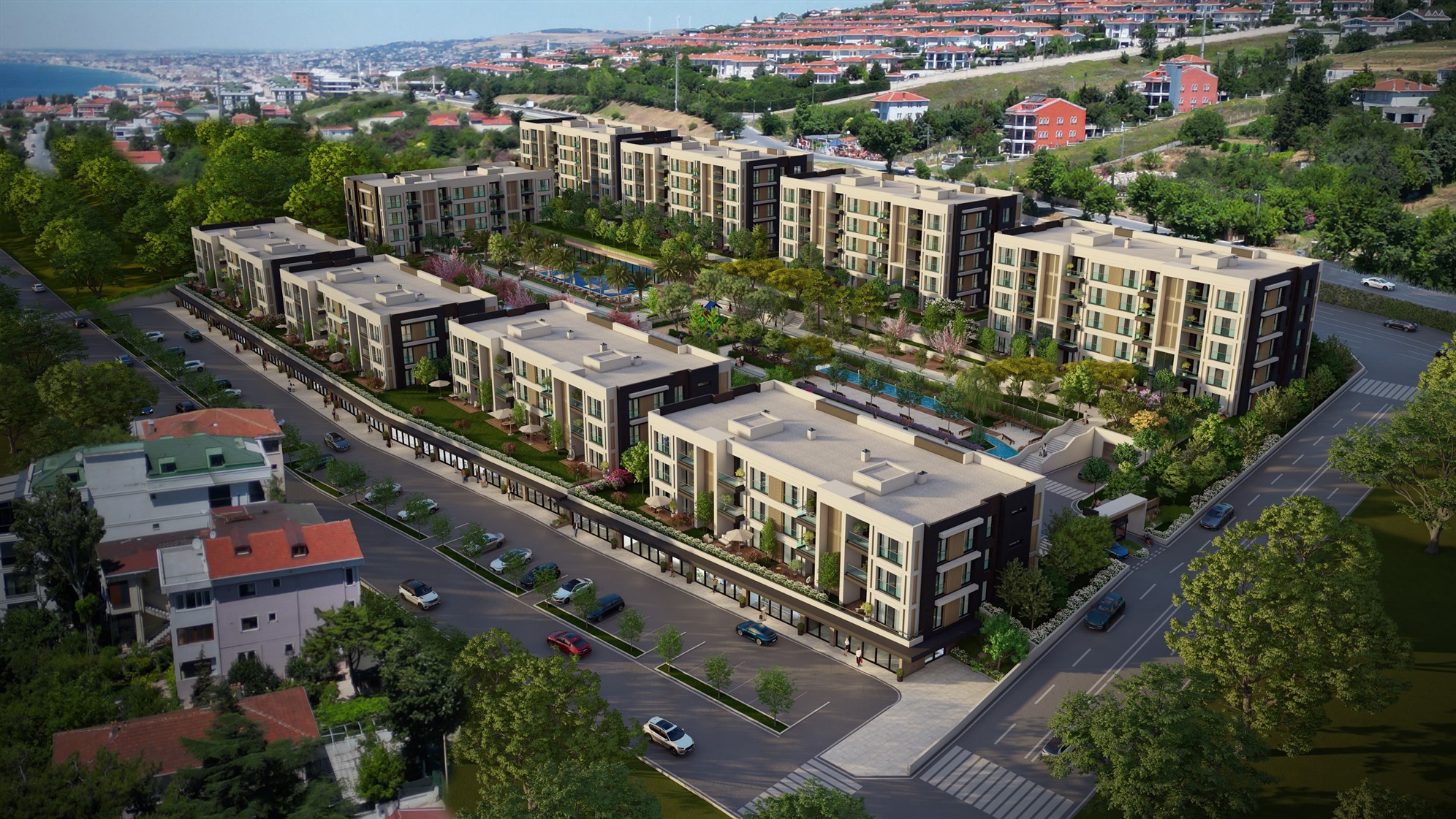 Luxury Istanbul Apartments For Sale - Main arial view over entire complex