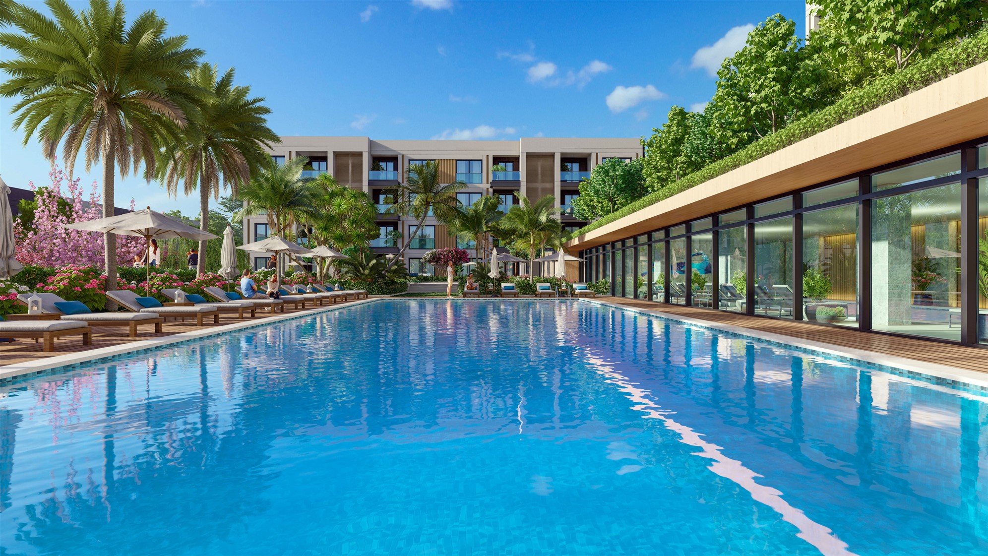 Luxury Istanbul Apartments For Sale - Large communal outdoor pool