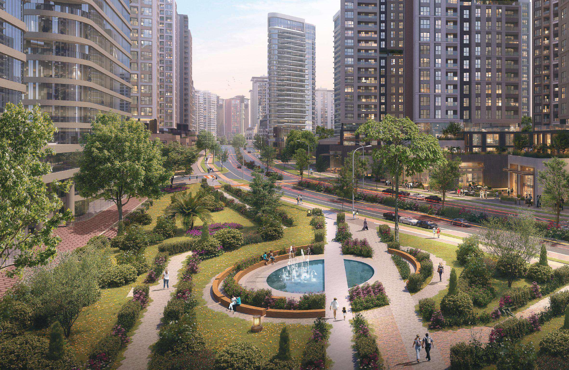 Off-Plan Luxury Asian Istanbul Properties For Sale - Stunning communal gardens and social areas