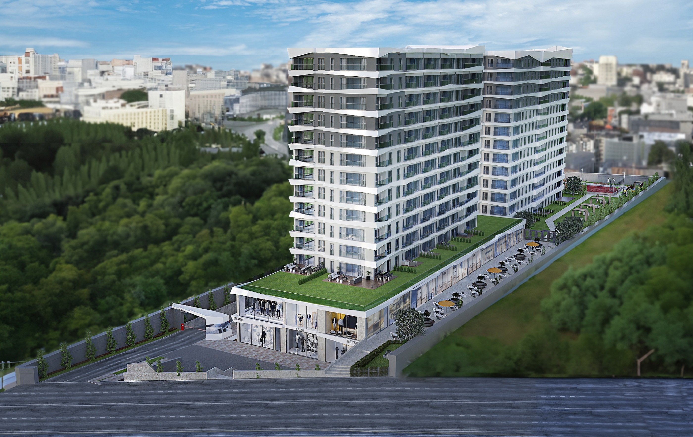 Stylish Istanbul Apartments For Sale in Bagcilar- Opposite side of complex view
