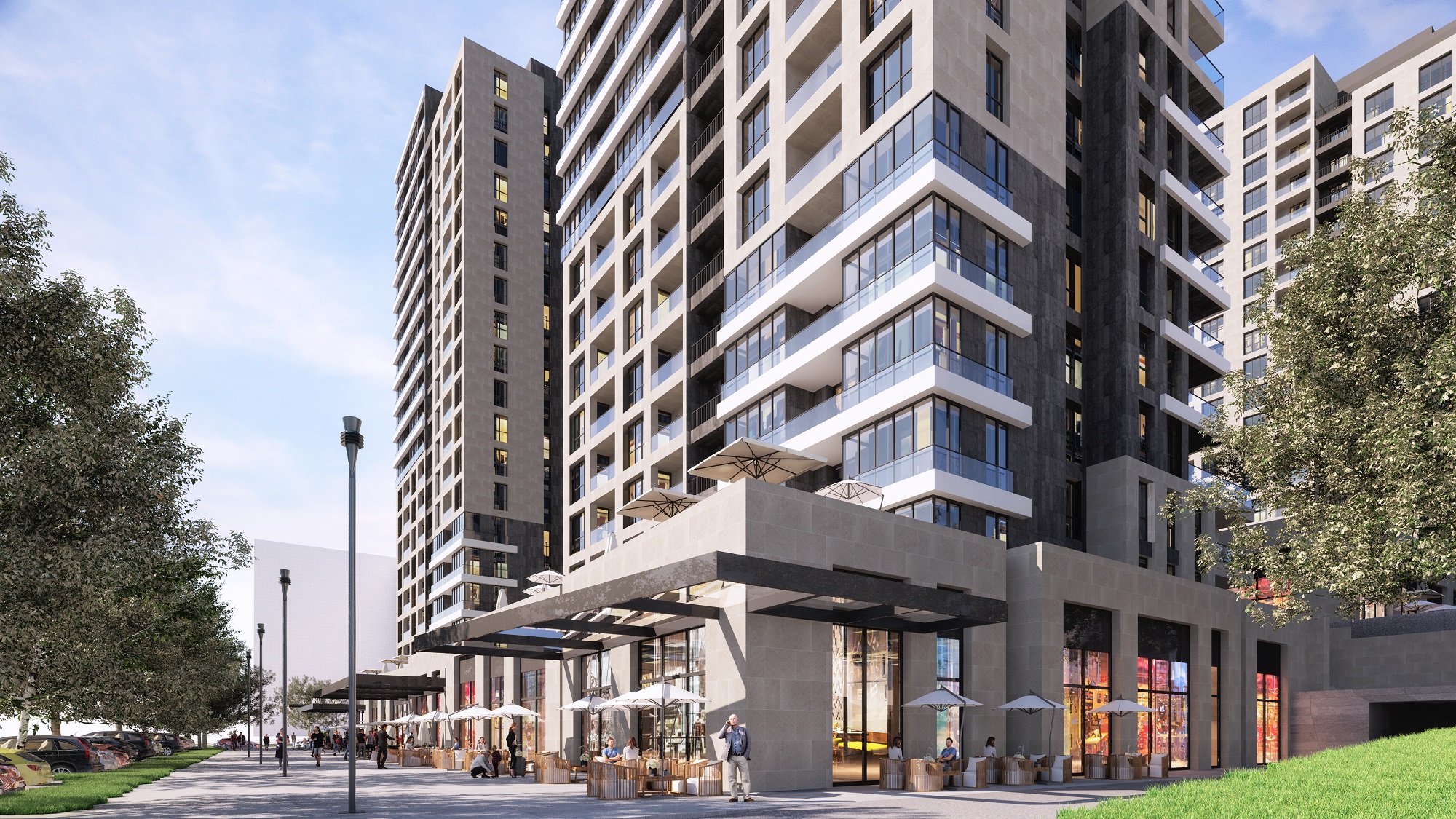 Superior Istanbul Apartments For Sale - Shopping and dining below complex blocks