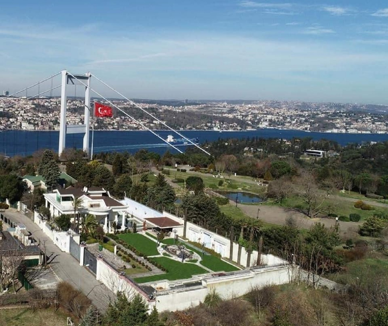 Superior Luxury Mansion In Istanbul For Sale - Arial view of entire mansion and exterior