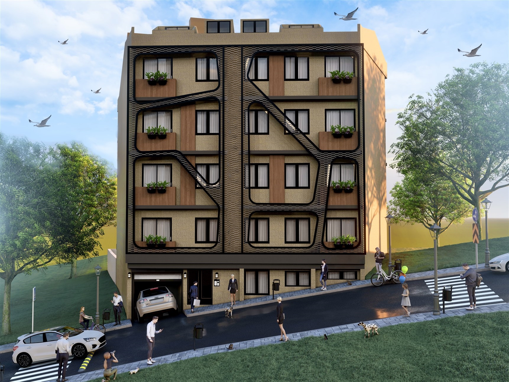 Impressive Properties In Istanbul For Sale - Main view of apartment block with stylish architecture