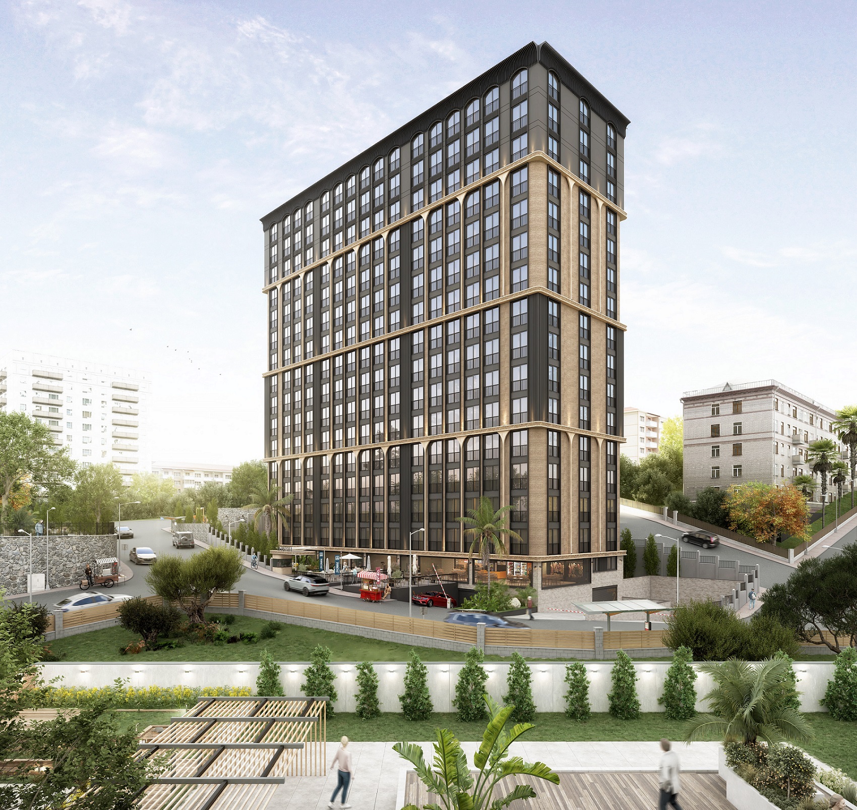 Desirable Istanbul Apartments for Sale in Kagithane - Main view of apartment building from the street