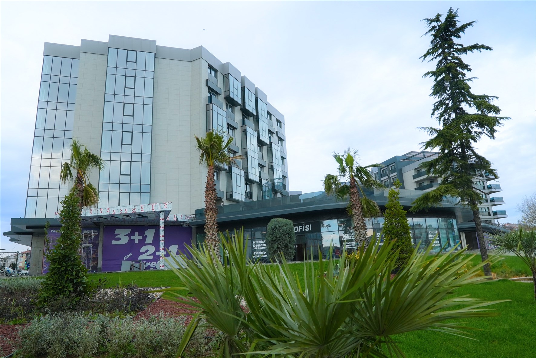 Nearing Completion Istanbul Property For Sale - Main view showing apartment block with commercial units below