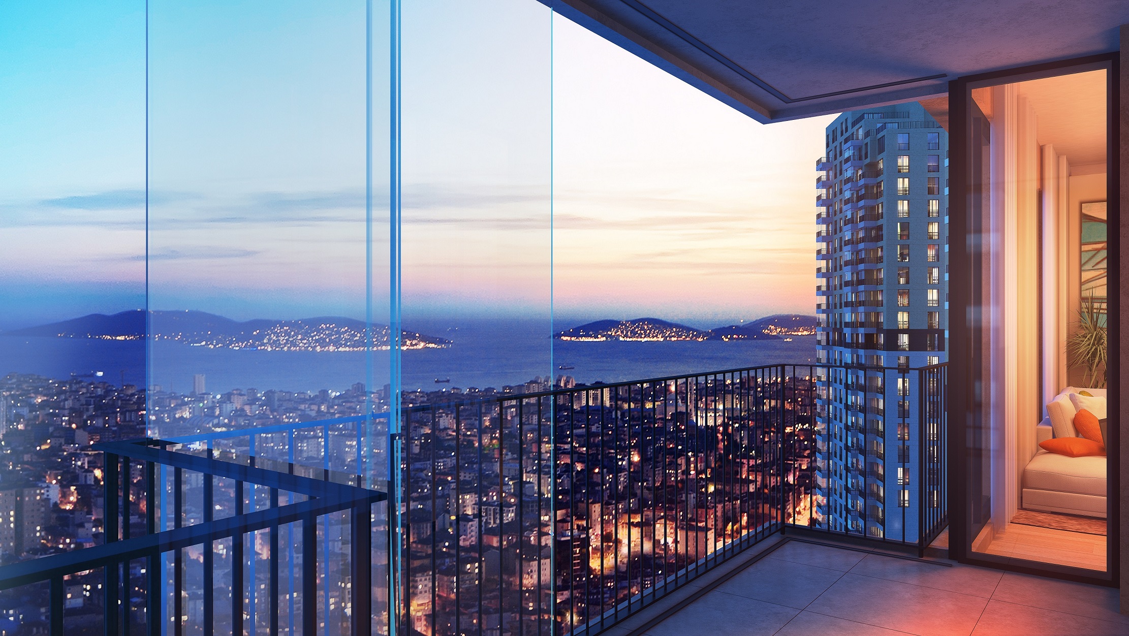 Trendy Off-Plan Istanbul Asian Property For Sale - Upper floors with sea views from balconies