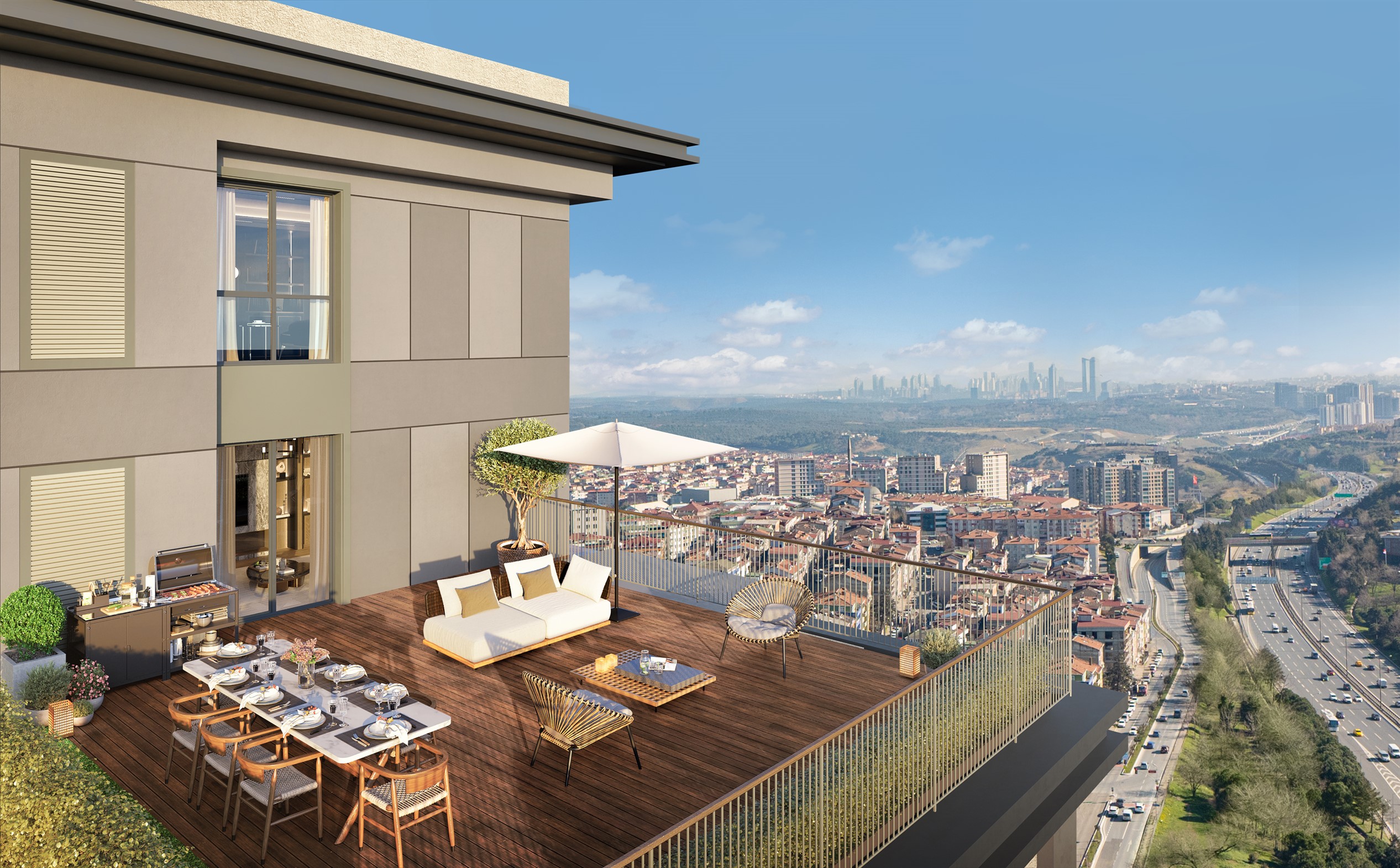 Desirable Off-Plan Istanbul Apartments For Sale - Rooftop terrace with amazing city and nature views