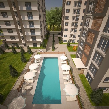 Affordable Key Ready  Istanbul Investment Apartments For Sale- complex view
