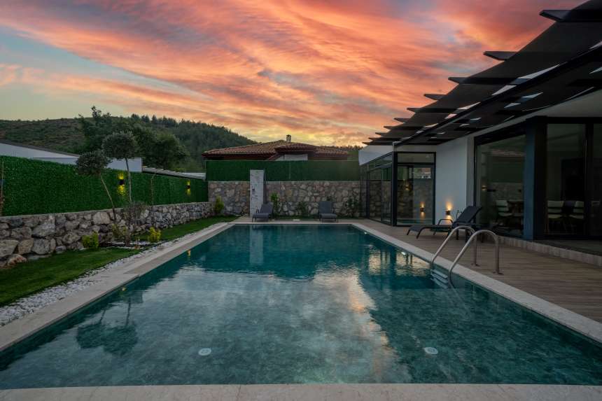 A Stylish Uzumlu Bungalow For Sale - Large private pool and sun terraces