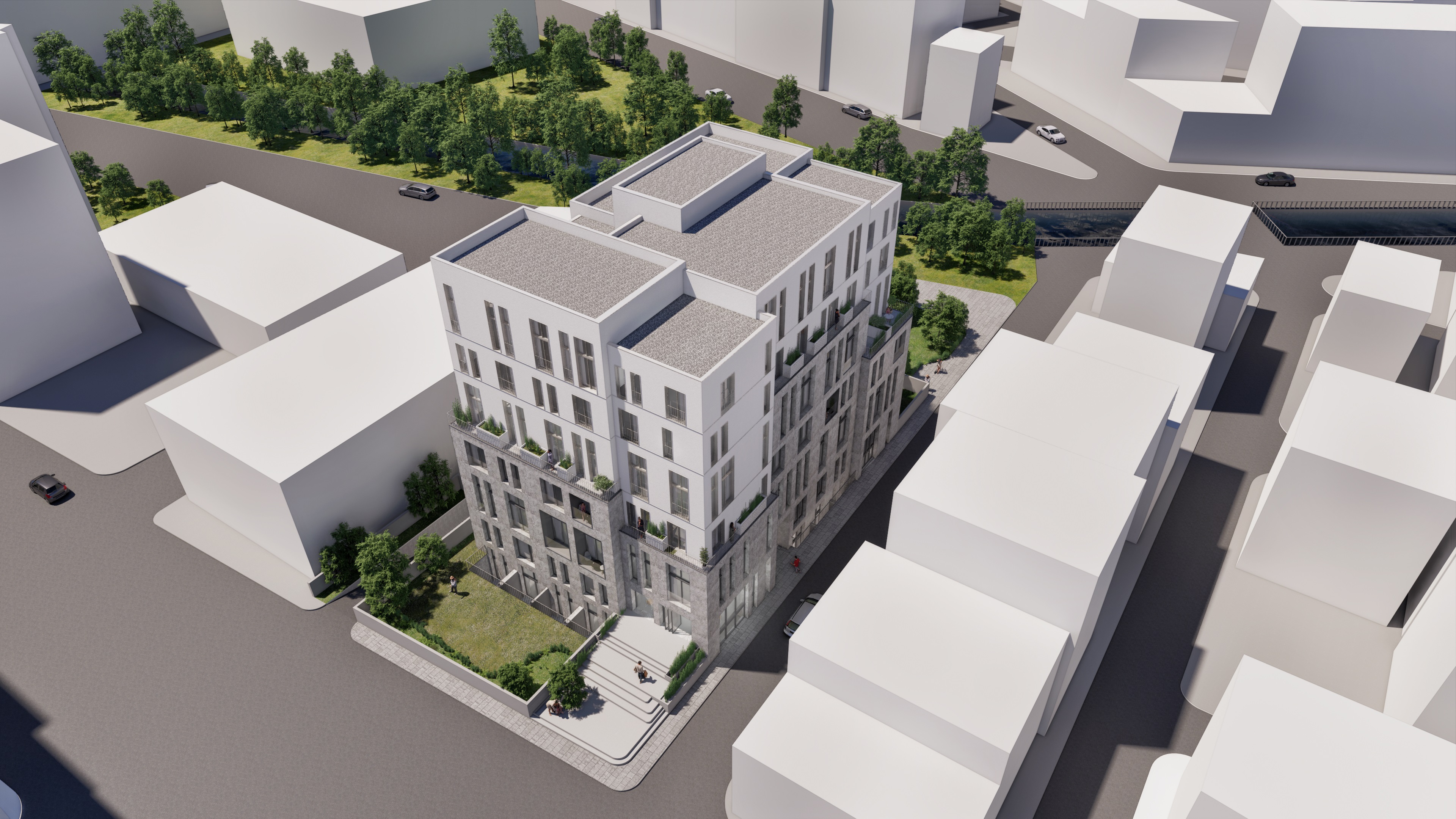 Stylish Istanbul Apartments for Sale in Kagithane - Arial view of the apartment block