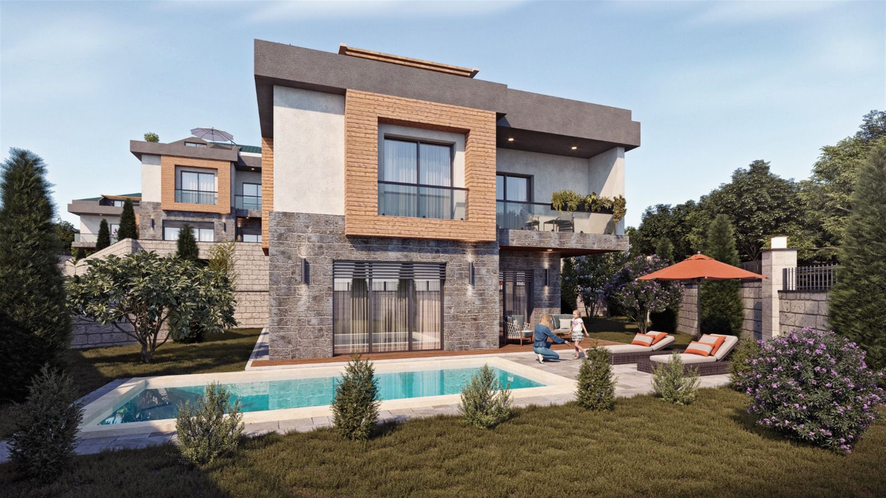 Off-Plan Luxury Sea View Istanbul Properties For Sale - Modern villas with private gardens and parking