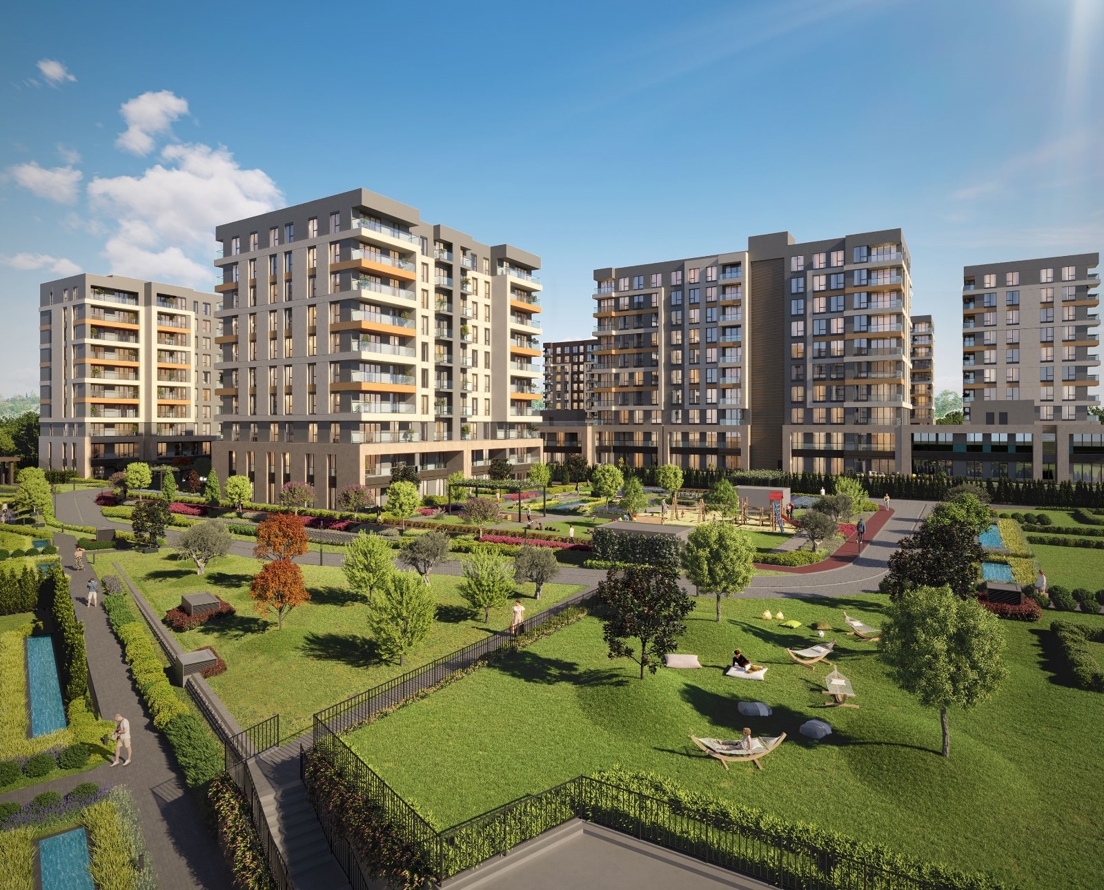 Trendy Off-Plan Istanbul Property For Sale - Beautiful communal landscaped gardens
