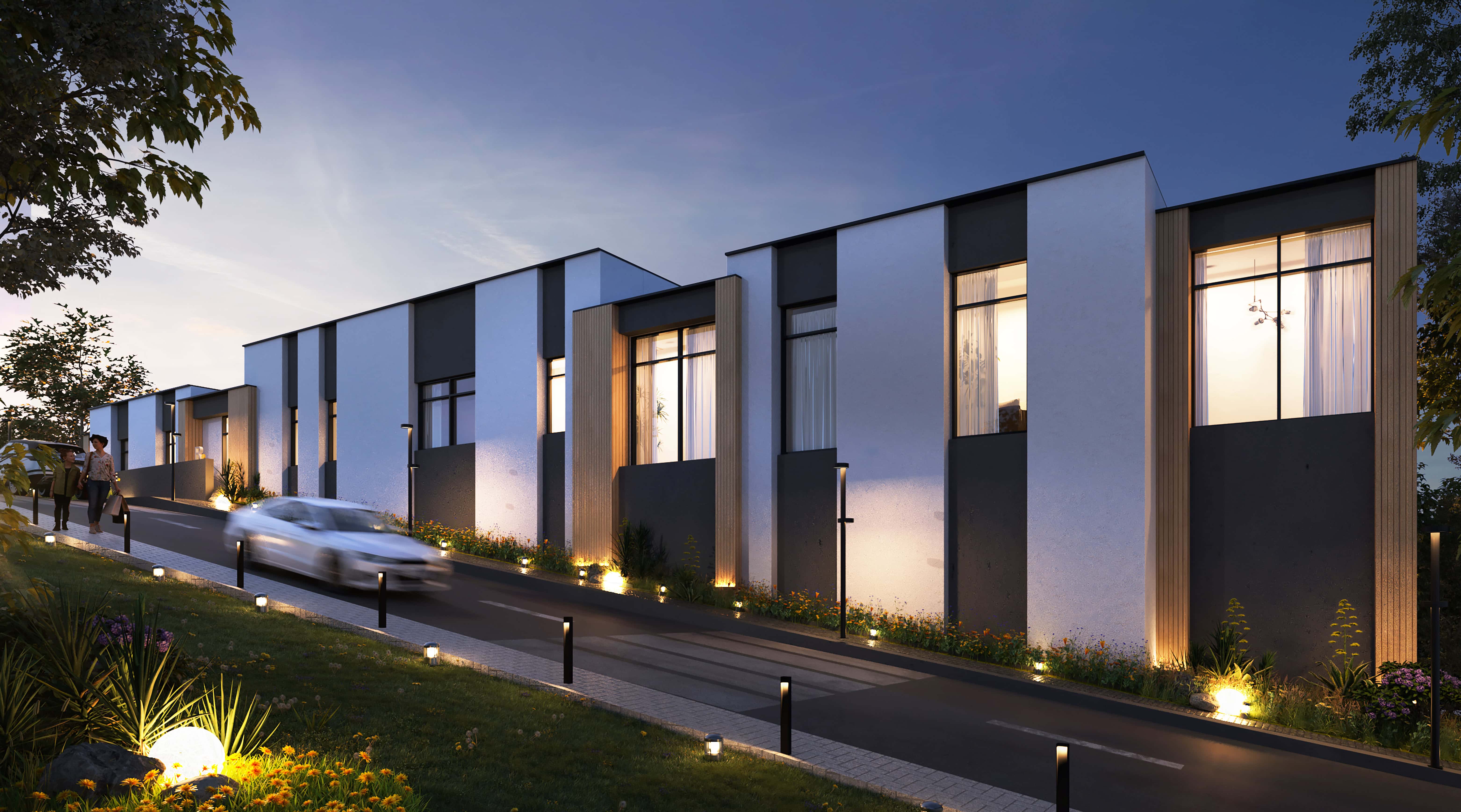 Istanbul Off-Plan Triplex Villas In Bahcesehir - Stylish lighting in the gardens