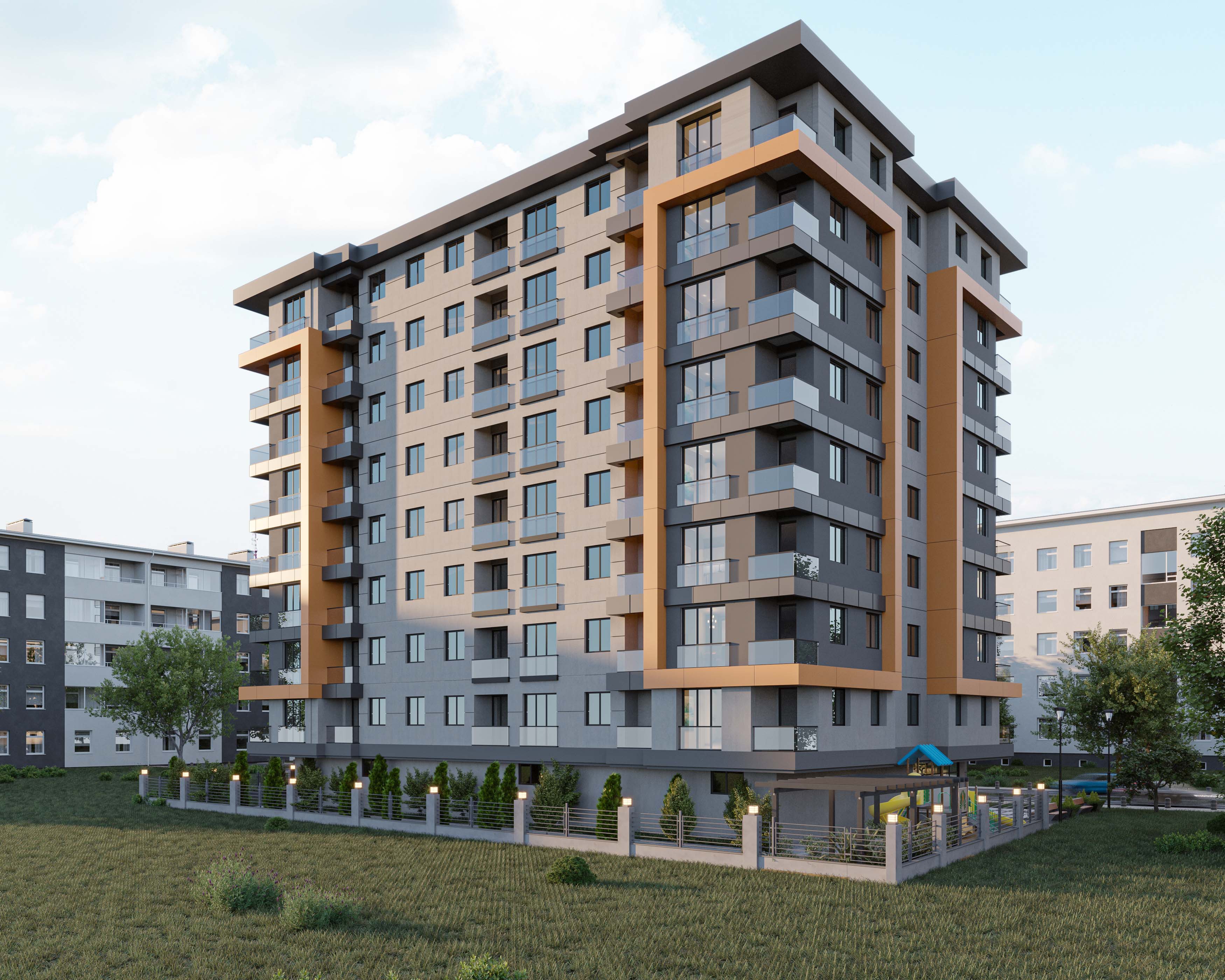 Modern Lakeside Off-Plan Istanbul Property For Sale - Lovely gardens surrounding the apartment block