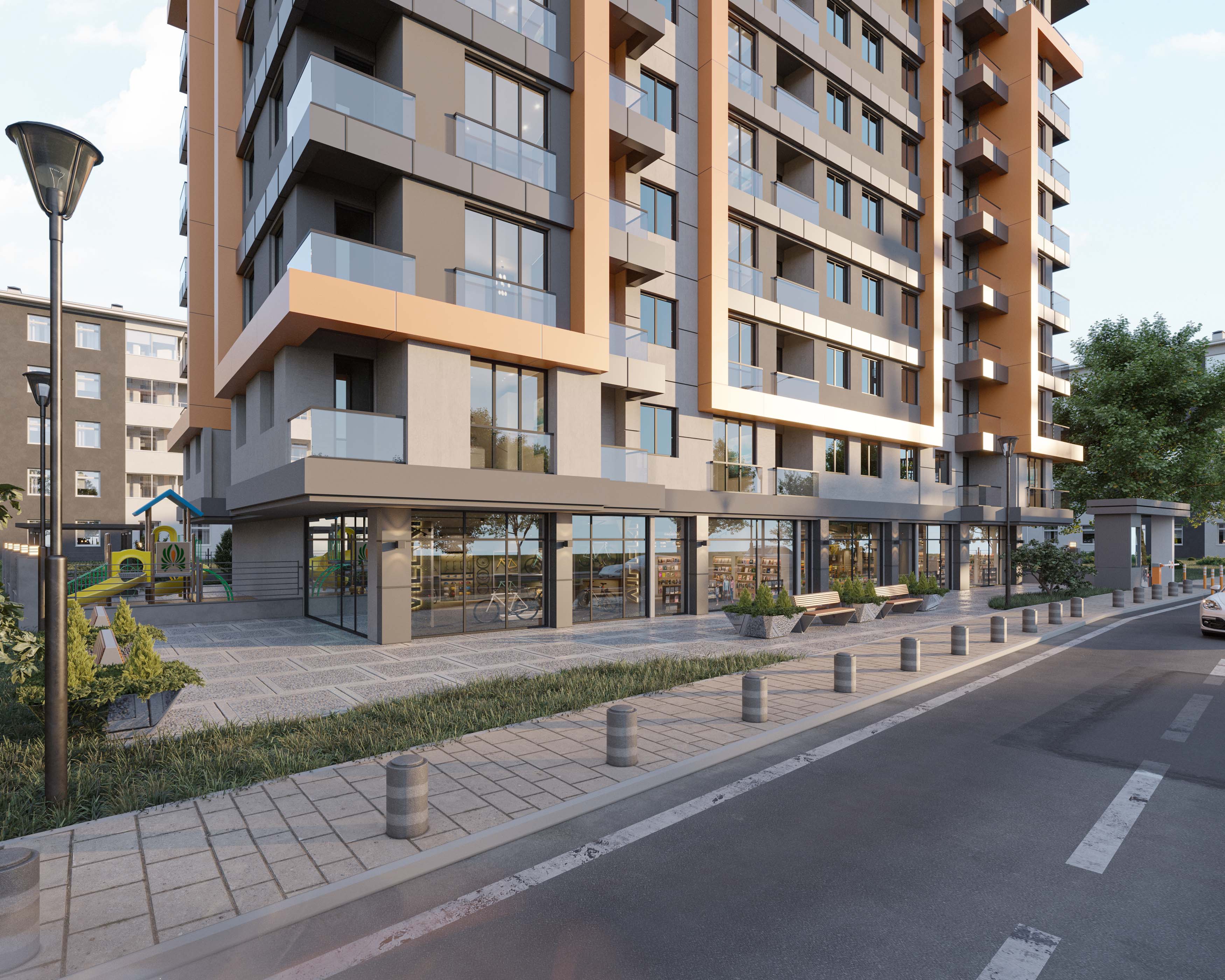 Modern Lakeside Off-Plan Istanbul Property For Sale - View to the apartment from the street