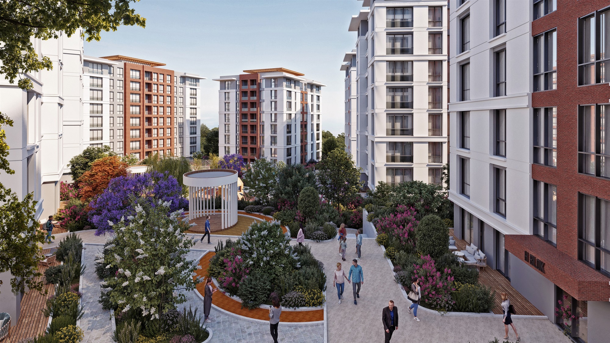 Impressive Off-Plan Apartments In Istanbul For Sale - Large land area with cafes and restaurants