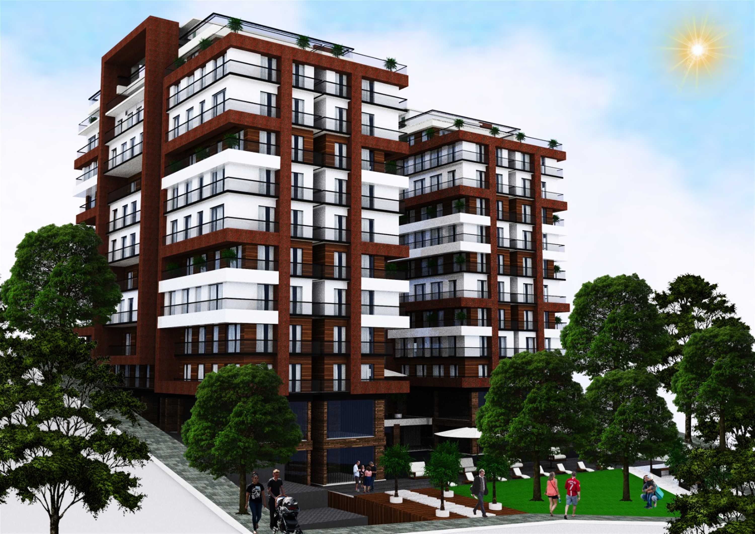 Trendy Istanbul Off-Plan Apartments in Kagithane For Sale - Apartment blocks and social areas