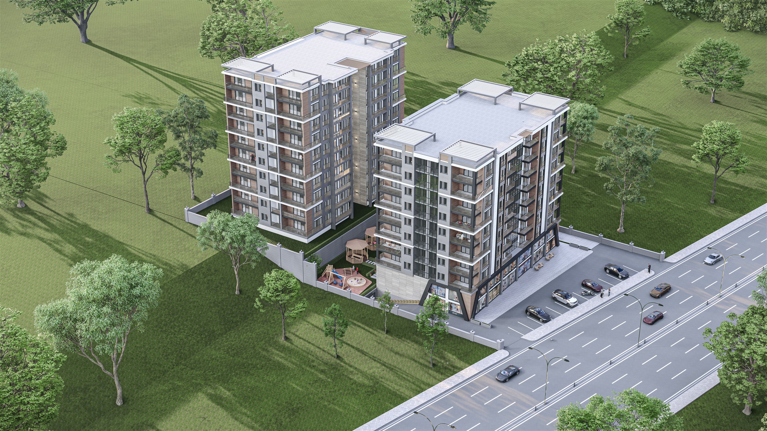 Stylish Properties For Sale In Istanbul - Arial view showing the complex