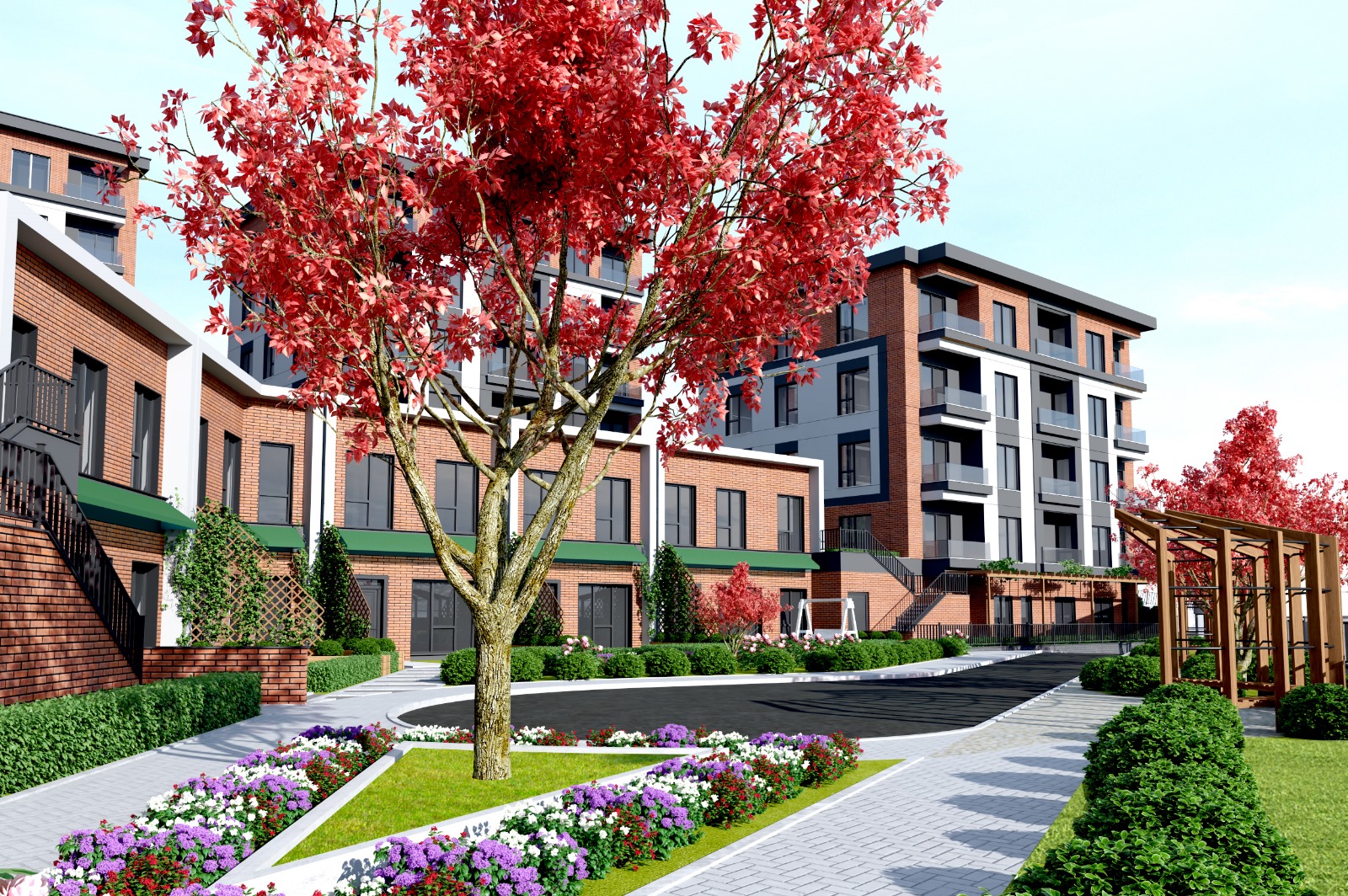 Modern Investment Properties For Sale In Istanbul - Pretty complex gardens and social areas