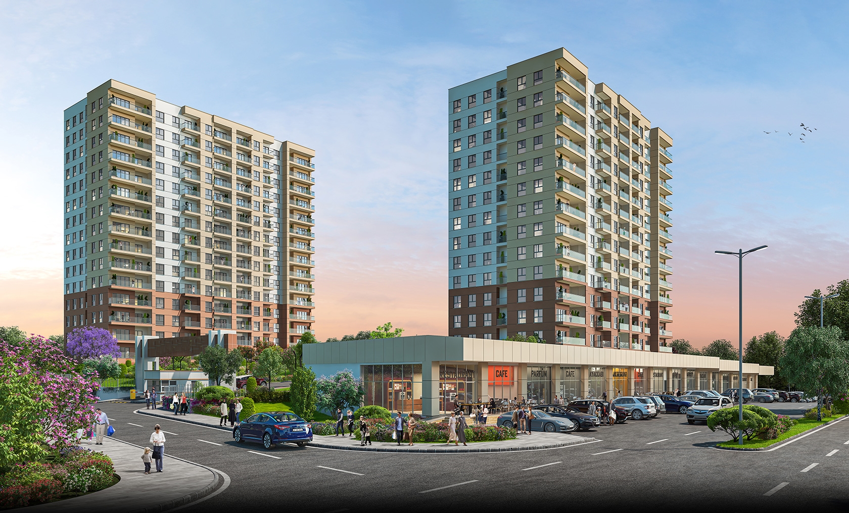 Lake View Istanbul Properties For Sale In Bahcesehir - View to the complex from the street